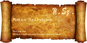 Makis Szilviusz névjegykártya